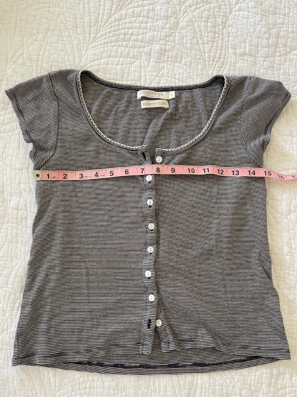 Christy Dawn Bridget Tee in Navy Stripe Size S - Picture 5 of 9